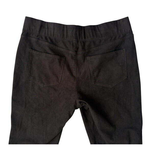 NYDJ Pull on Leggings Suede Look Women's 4 Long Black Elastic Waist Stretch - Picture 14 of 14